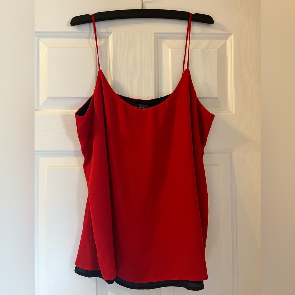 BNWT The Limited red camisole with blue trim